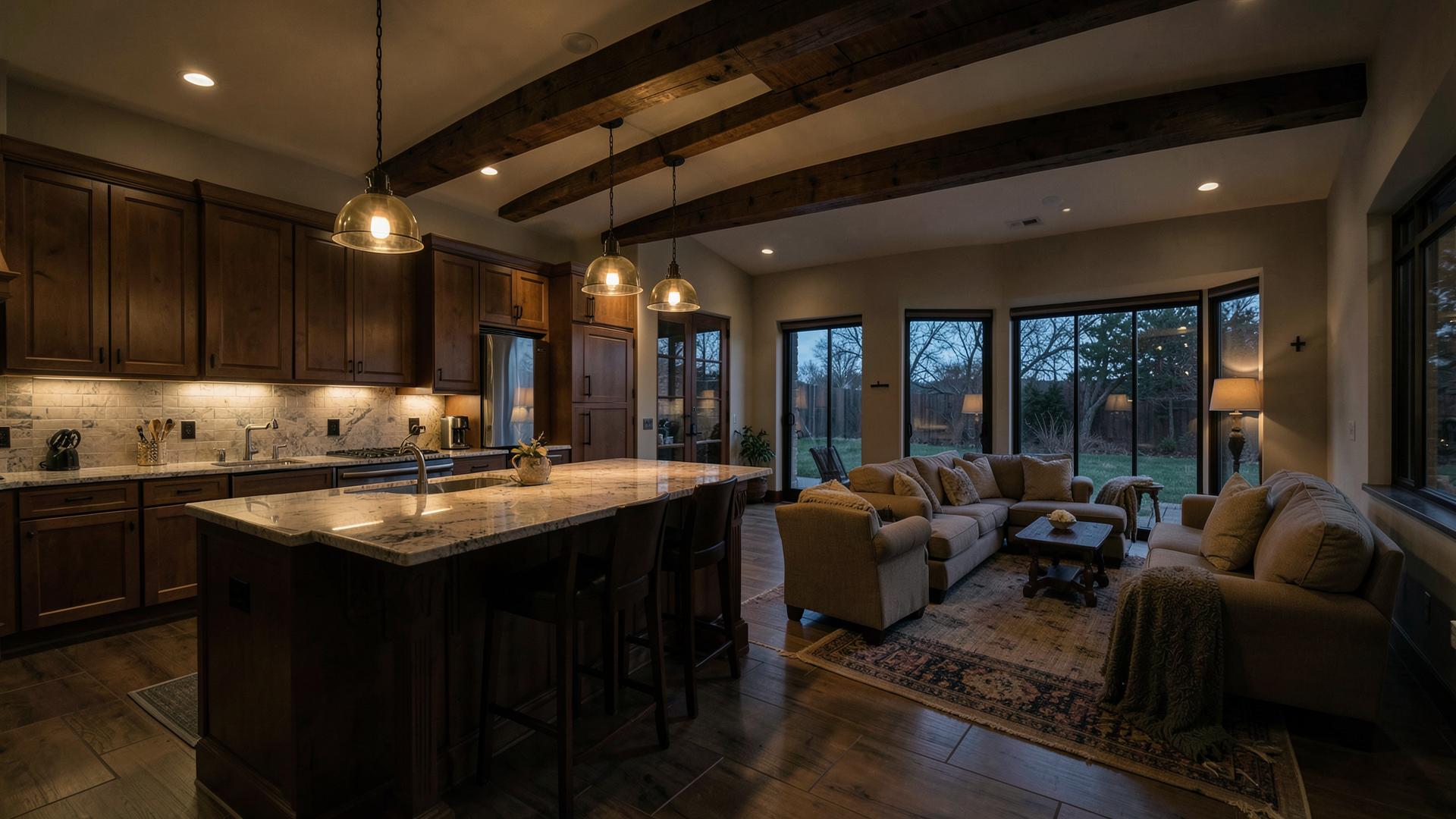 Beautifully renovated open-concept Texas home interior by First Stop Renovations